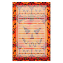 Evil Jack-O-Lantern Lined Stationery