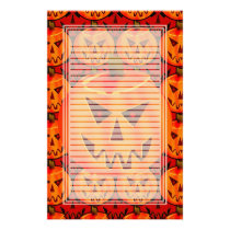 Evil Jack-O-Lantern Lined Stationery