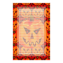 Evil Jack-O-Lantern Lined Stationery