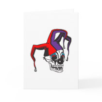evil jester clown skull cards
