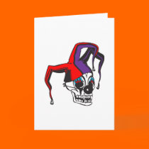 evil jester clown skull cards