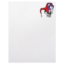 evil jester clown skull custom letterhead