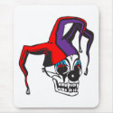 evil jester clown skull mousepads by halloweenie evil jester clown skull mousepads