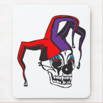 evil jester clown skull mousepads