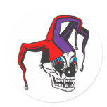 evil jester clown skull stickers