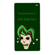 Evil Jester Skull (Green) Custom Shipping Label