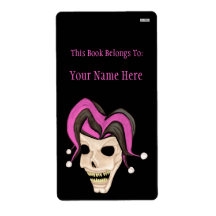 Evil Jester Skull (Pink) Personalized Shipping Labels