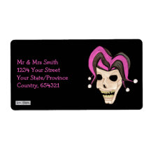 Evil Jester Skull (Pink) Personalized Shipping Labels