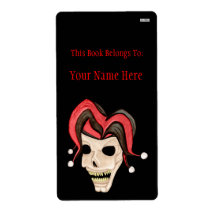 Evil Jester Skull (Red) Personalized Shipping Label