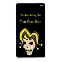 Evil Jester Skull (Yellow) Personalized Shipping Labels