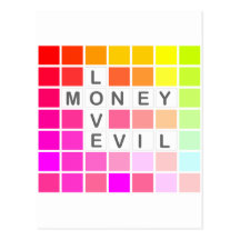 evil love money postcard