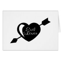Evil Lover Black Heart cards by TeeZazzle Evil Lover Black Heart cards