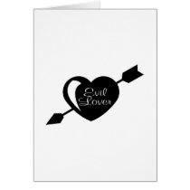 Evil Lover Black Heart cards by TeeZazzle Evil Lover Black Heart cards