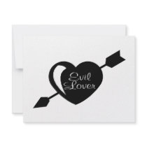 Evil Lover Black Heart Custom Invitation