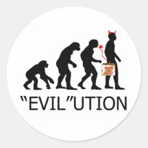 "Evil" lution of a trick or treater Round Sticker