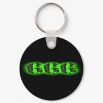 Evil Mark of the Beast Green 666 Keychain by angela65 Evil Mark of the Beast Green 666 Keychain