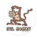 Evil Monkey stickers by tshirtfun Evil Monkey stickers