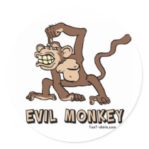 Evil Monkey stickers by tshirtfun Evil Monkey stickers