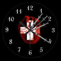 Evil Nurse Heart wall clocks