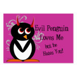 Evil Penguin Anti-Valentines day cards Business Cards