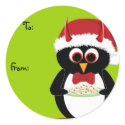 Evil Penguin Christmas Labels stickers