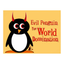 Evil Penguin Domination! Penguin Poster posters by audrart Evil Penguin Domination! Penguin Poster posters
