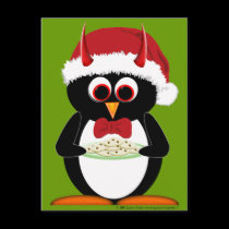 Evil Penguin Holiday Postcard
