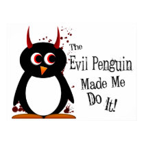 Evil Penguin made me do it! Penguin Poster posters by audrart Evil Penguin made me do it! Penguin Poster posters