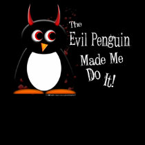 Evil Penguin Made Me KIDS T-shirt by audrart Evil Penguin Made Me KIDS T-shirt
