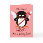 Evil Penguin OOPS Valentine Card card