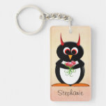 Evil Penguin Personalized key chains