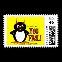 Evil Penguin says YOU FAIL Postage postage
