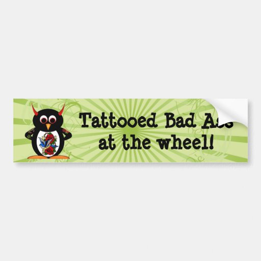Evil Penguin Tattoo Bumper Stickers