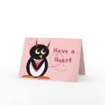 Evil Penguin Valentines Day Card