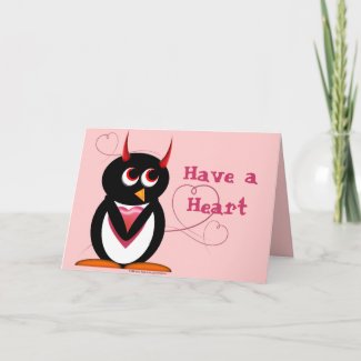 Handmade Valentines  Cards on Evil Penguin Valentines Day Card Card