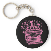 Evil Pink Typewriter Keychain