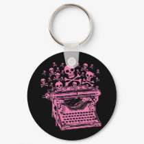 Evil Pink Typewriter keychains