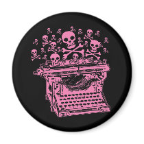 Evil Pink Typewriter Refrigerator Magnet
