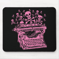 Evil Pink Typewriter Mouse Pads