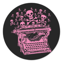 Evil Pink Typewriter stickers