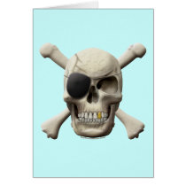 Evil Pirate Skull & Crossbones Greeting Cards