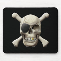 Evil Pirate Skull & Crossbones Mouse Pads