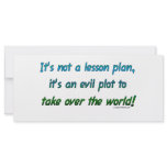 Evil plot not lesson plan custom rack card