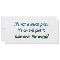 Evil plot not lesson plan custom rack card