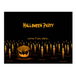 Evil Pumpkin Halloween Invitation Postcards