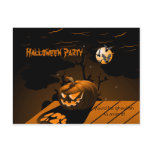Evil Pumpkin Scary Bats Halloween Invitation postcards