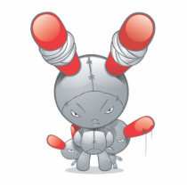Evil red-eared Rabbit doll Acrylic Cut Outs