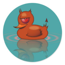 Evil Rubber Duck Round Sticker