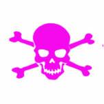 Evil Skull and Crossbones Pink Photo Cut Out