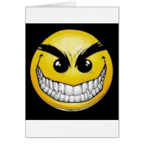 Evil smiley face greeting card